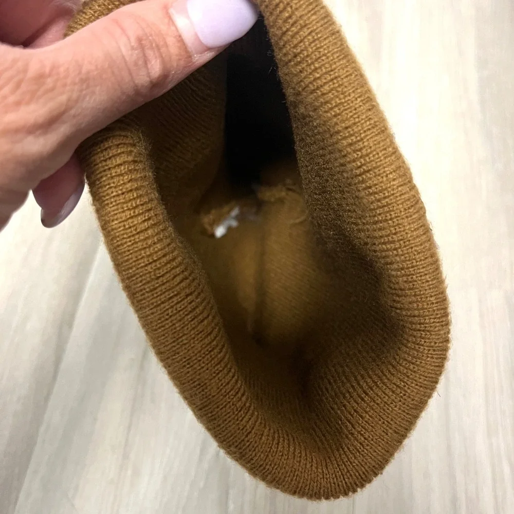 Carhartt‎ Kids Beanie Hat OS Brown Knit Logo Patch